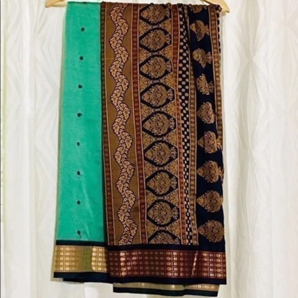 Mint green saree